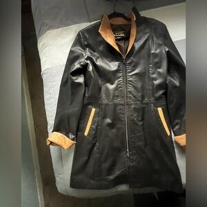 Italian black and camel Pelletteria Gabi Firenze jacket. Size 48